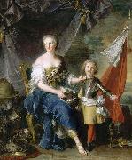 Jjean-Marc nattier Portrait of Jeanne Louise de Lorraine, Mademoiselle de Lambesc (1711-1772) and her brother Louis de Lorraine, Count then Prince of Brionne oil painting on canvas